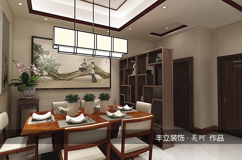 貴陽豐立裝飾-中鐵生態(tài)城200㎡中式風格效果圖